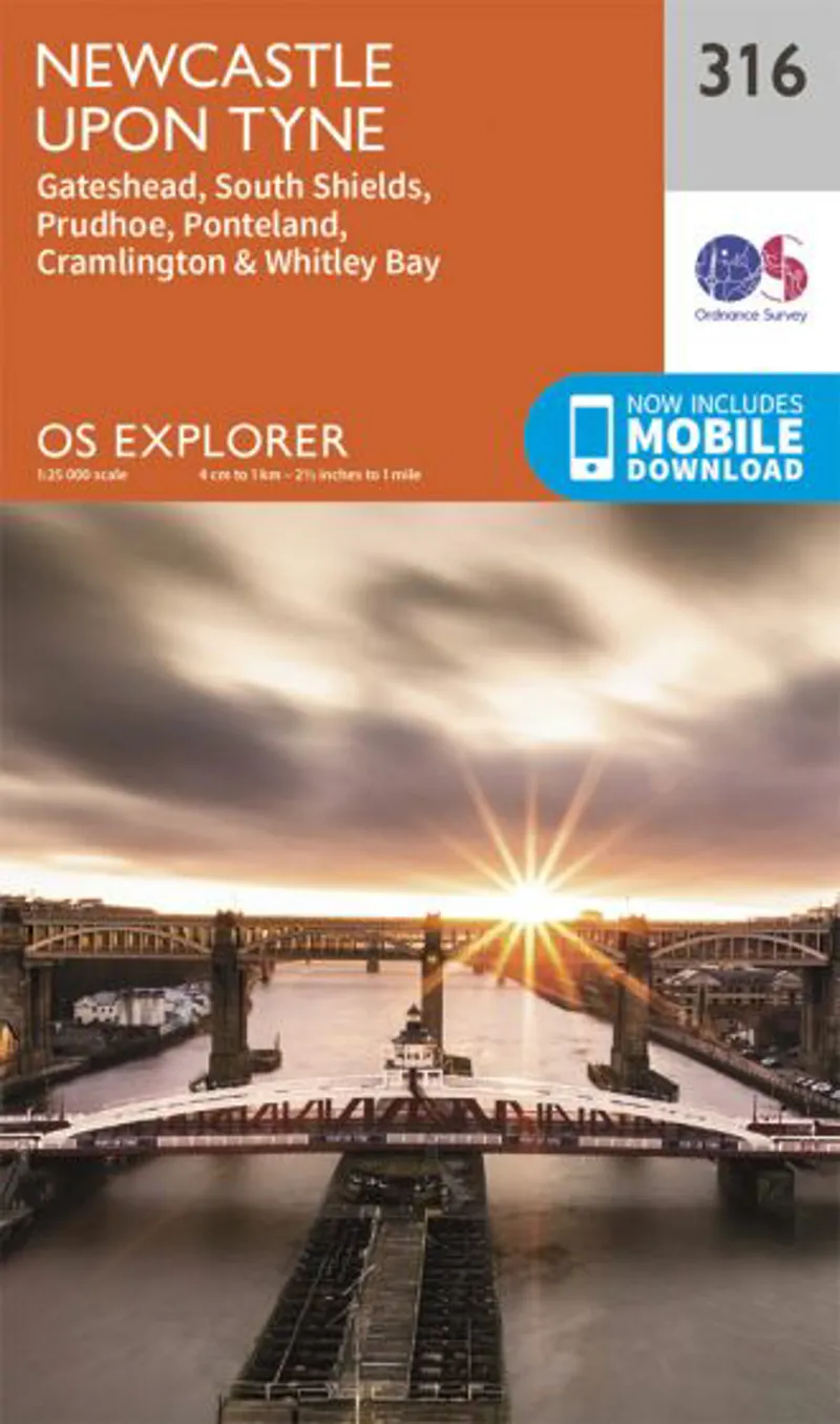 OS Explorer Map 316 - Newcastle Upon Tyne